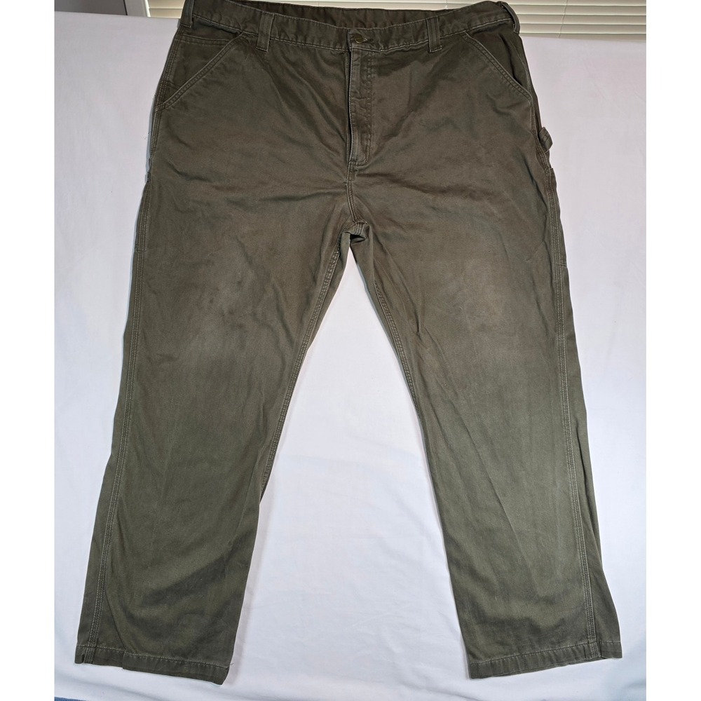 Carhartt B324 DFE Relaxed Fit Carpenter Pants Mens 44x32 Dark Olive Green Cotton